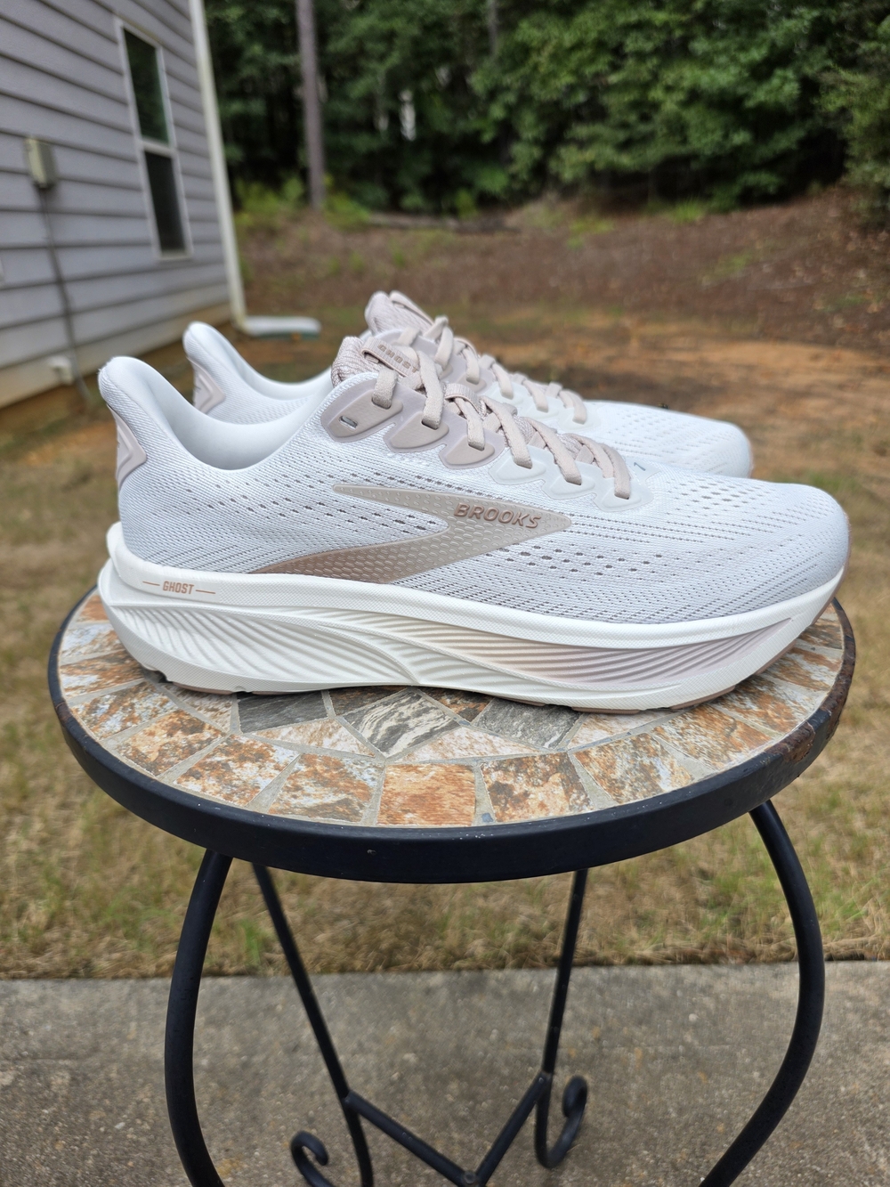 Brooks Ghost 17 1204311B092 Grey/Portabella Running Shoes Women Sz 9.5 B Worn 1x